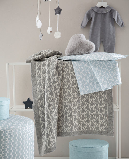 Blumarine COPERTINA Culla / Carrozzina BIANCONIGLIO 101040081 - grey