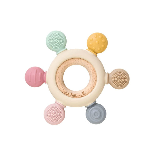 SARO Baby Massaggiagengive sensoriale in legno e silicone