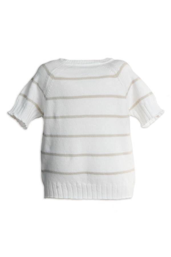 BAMBOOM Maglia a righe maniche corte - 1009 - WARM WHITE 128