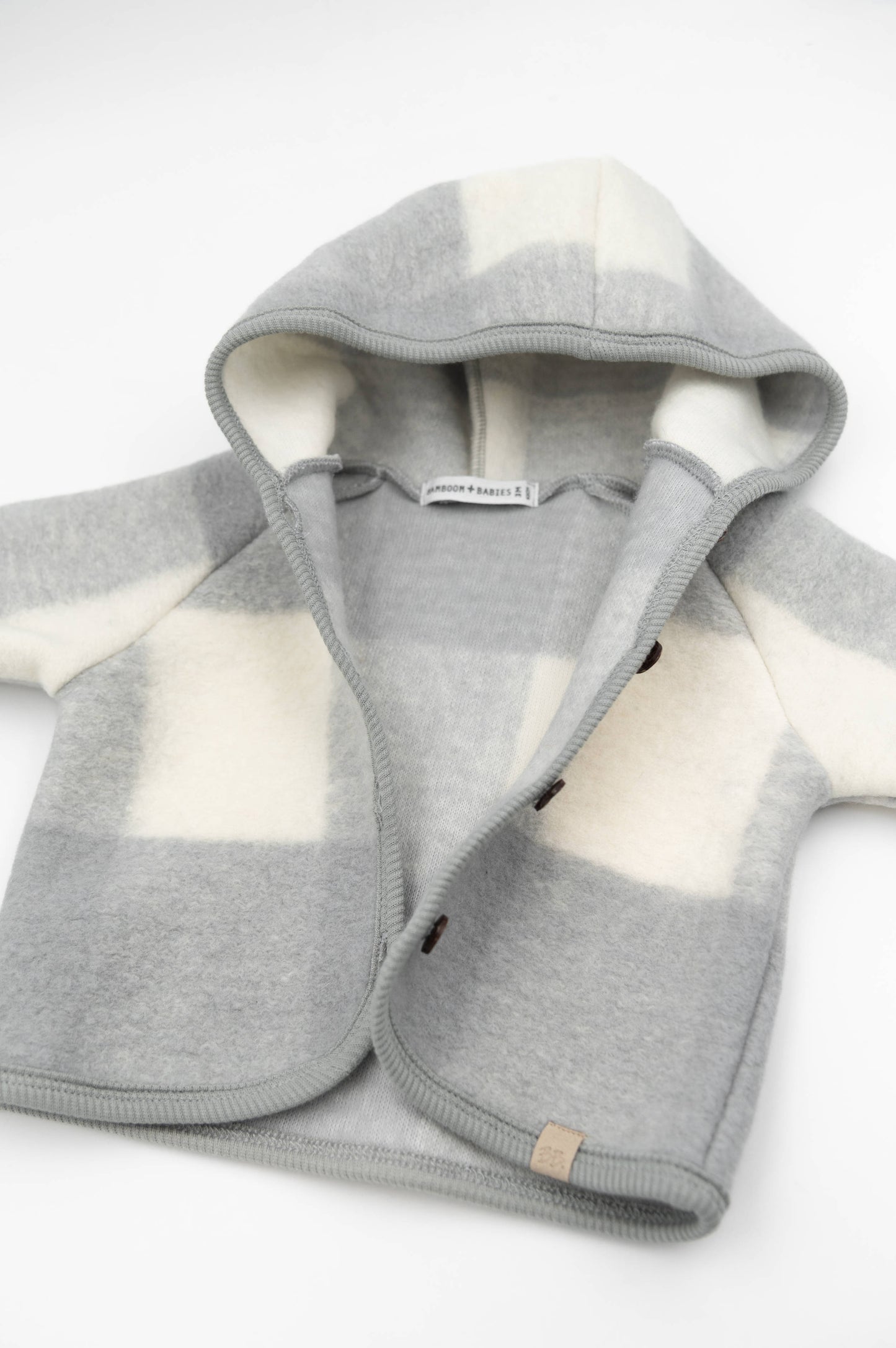 BAMBOOM Felpa Lana cotta con cappuccio 1038 - MOSS GREY 351