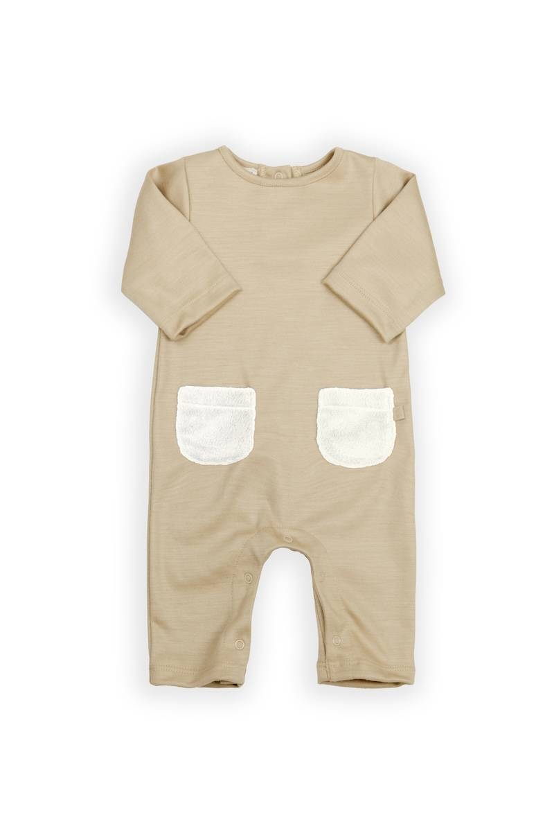 BAMBOOM Tutina con tasche teddy 1042 - MOCHA SAND 347