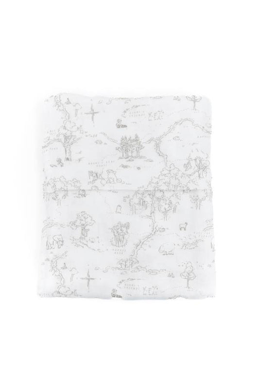 BAMBOOM Lenzuola culla + federa - 172M - BOOMY'S WORLD OYSTER GREY 119