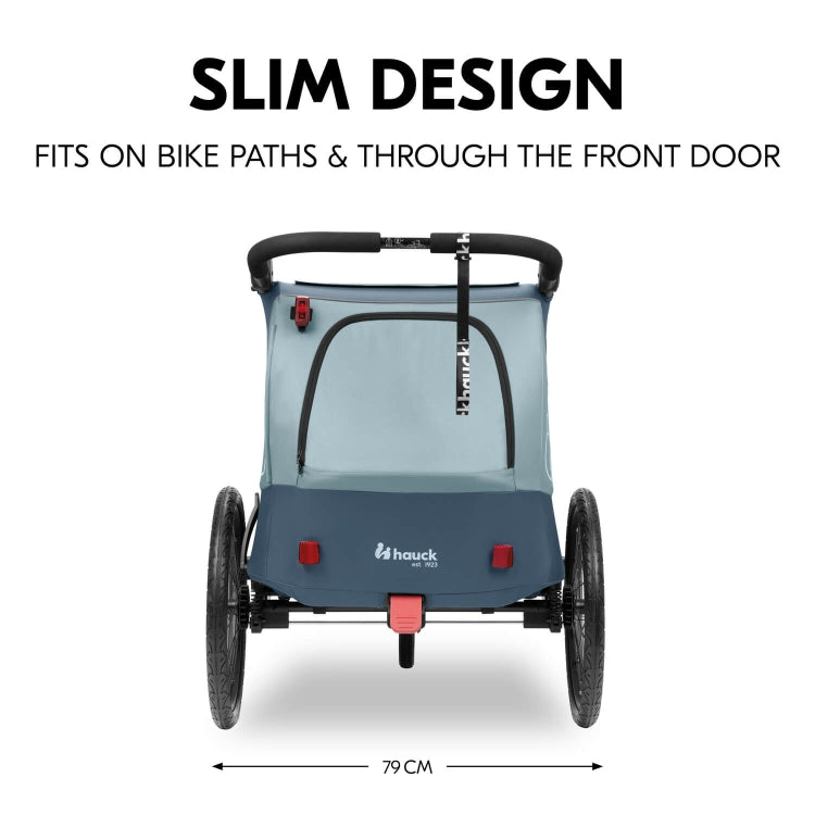 Hauck Carrello bici dryk duo plus - Rimorchio e passeggino doppio 2in1 - dark blue