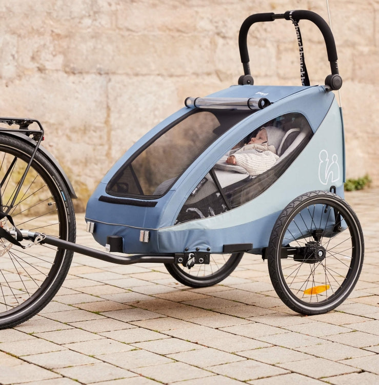 Hauck Carrello bici dryk duo plus - Rimorchio e passeggino doppio 2in1 - dark blue