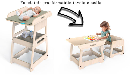 MamaToyz Fasciatoio trasformabile tavolo e sedia - mt44