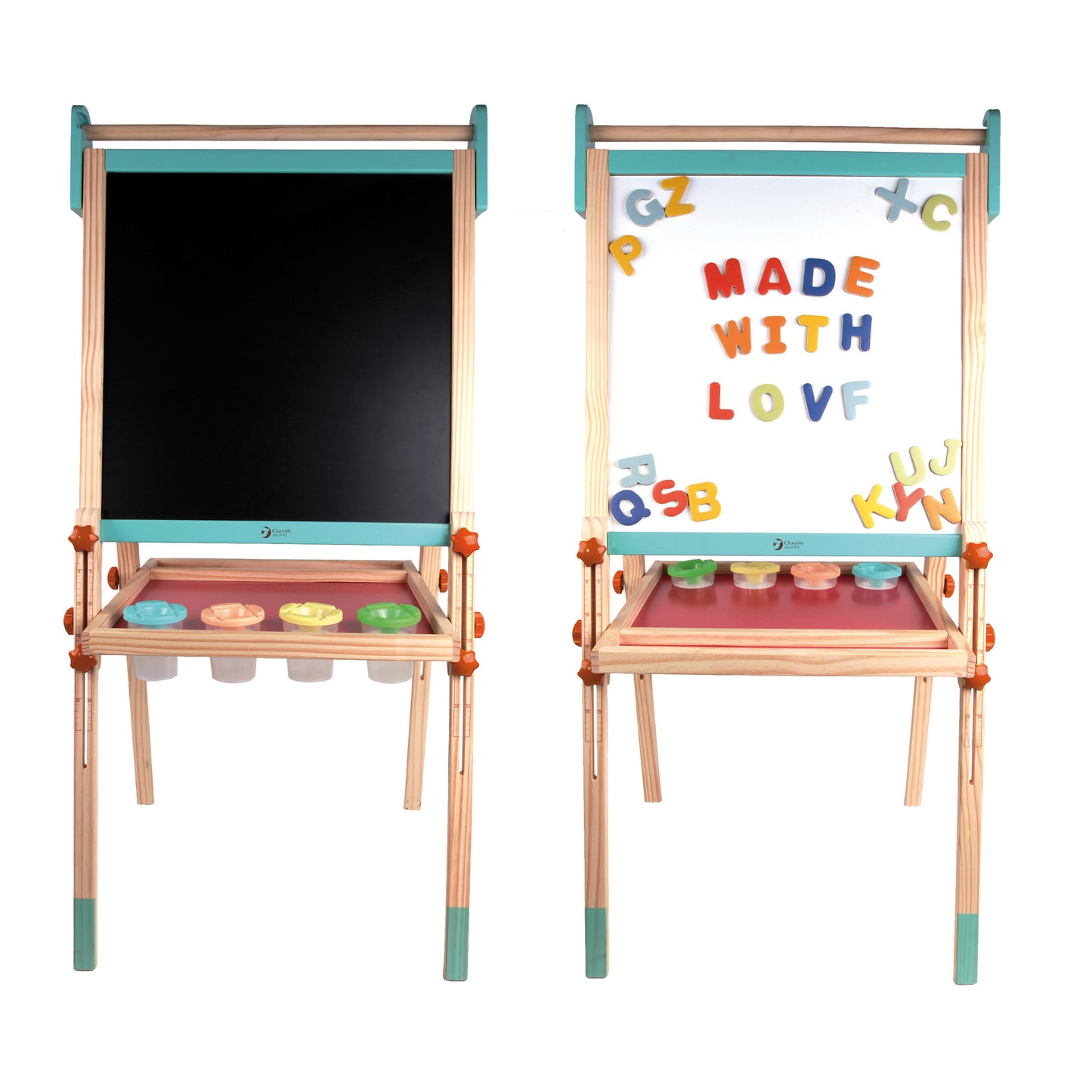 Classic World Lavagna MAXI double-face in legno con lettere magnetiche