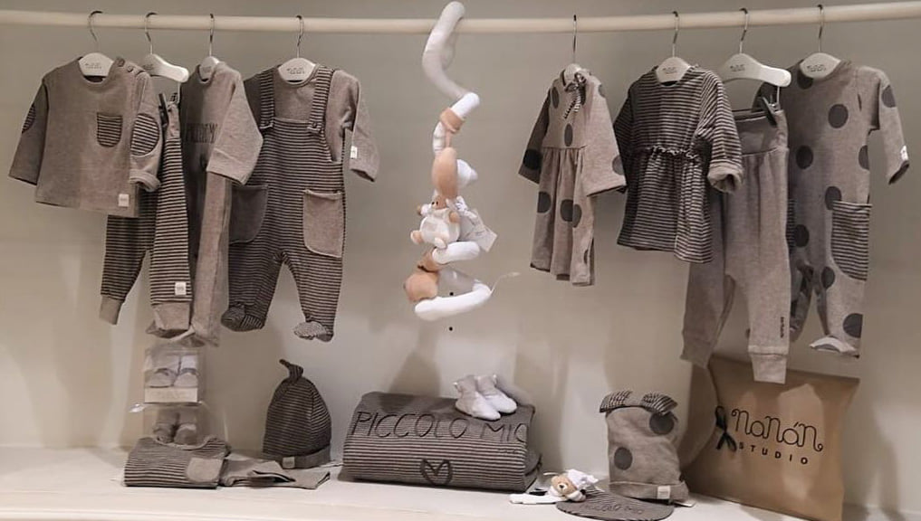 Nanan Studio - Tutina Rigata con toppe Tortora - SA031