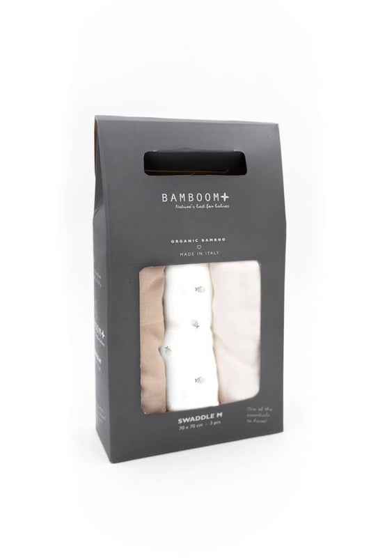 BAMBOOM Swaddle Muslin Medium multi-uso 70x70cm 3-Pack - 263 - FISHES 242