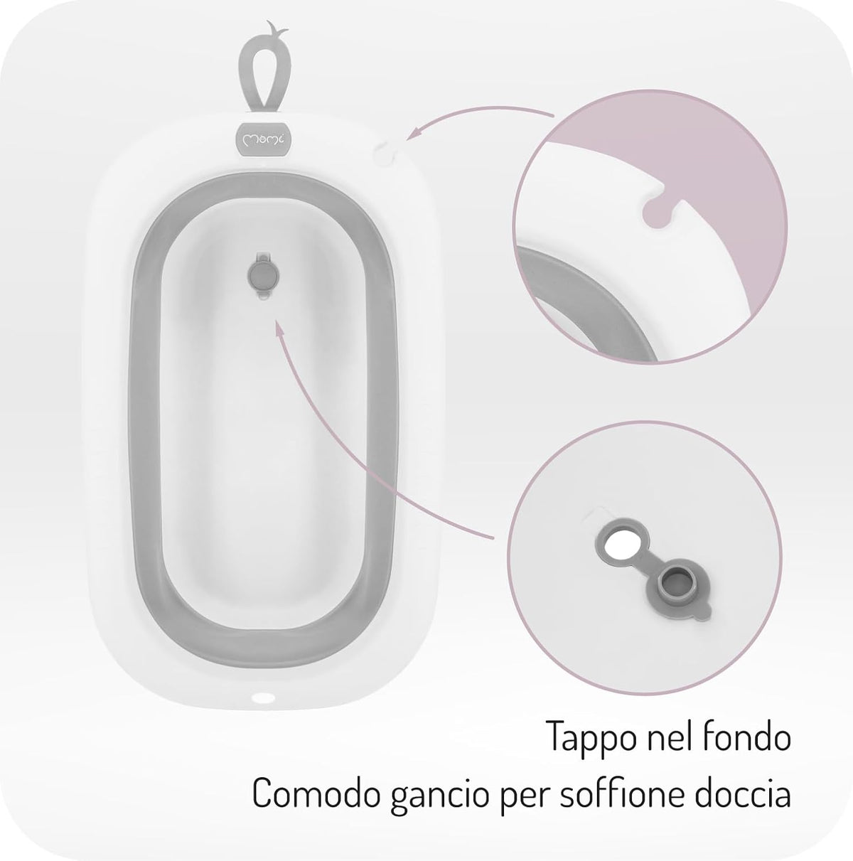 MoMi vaschetta per bambini Nata richiudibile con riduttore