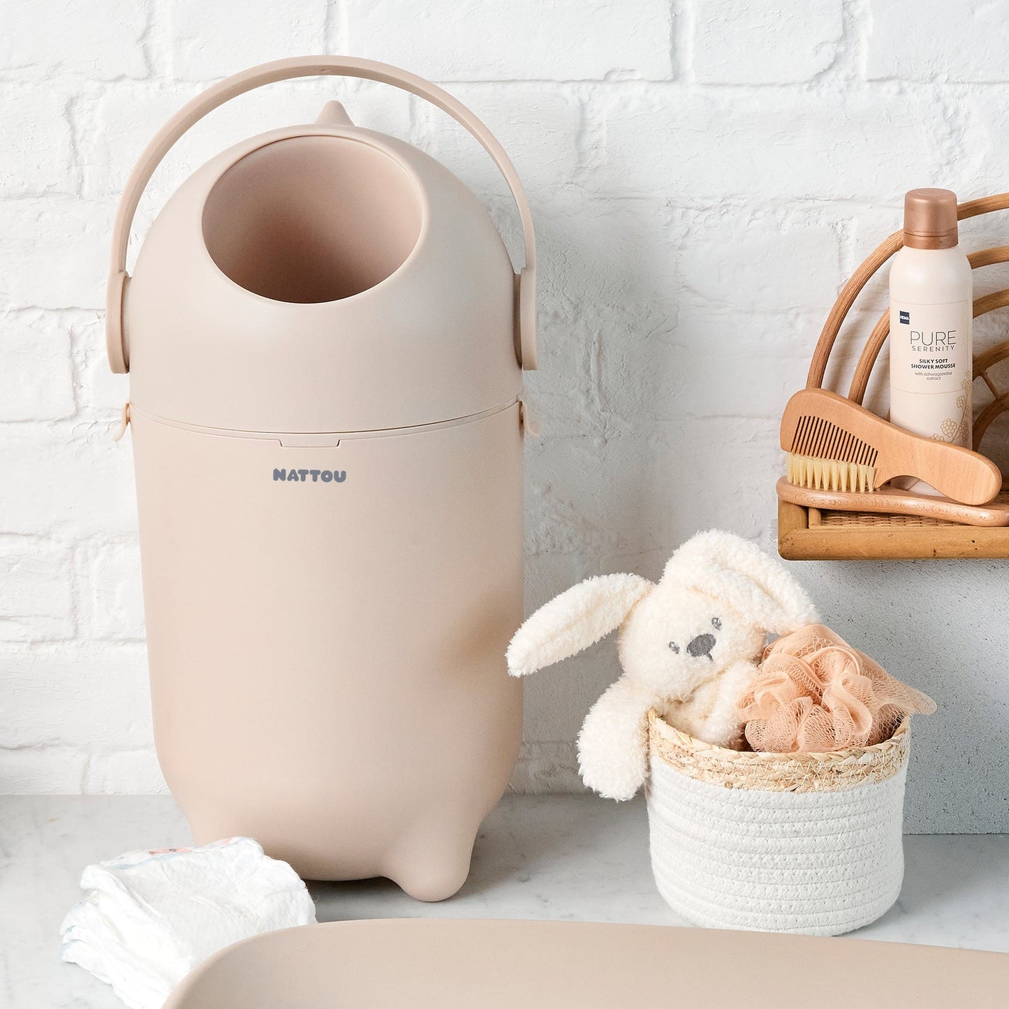 Nattou secchio per pannolini DROPY - Beige