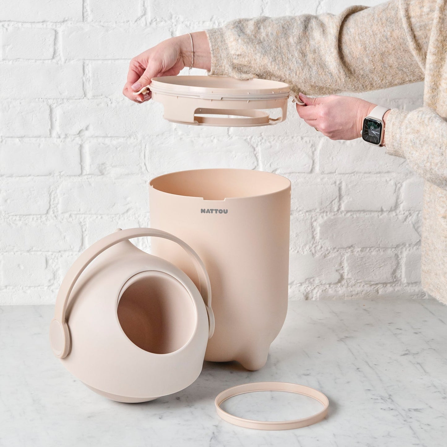 Nattou secchio per pannolini DROPY - Beige