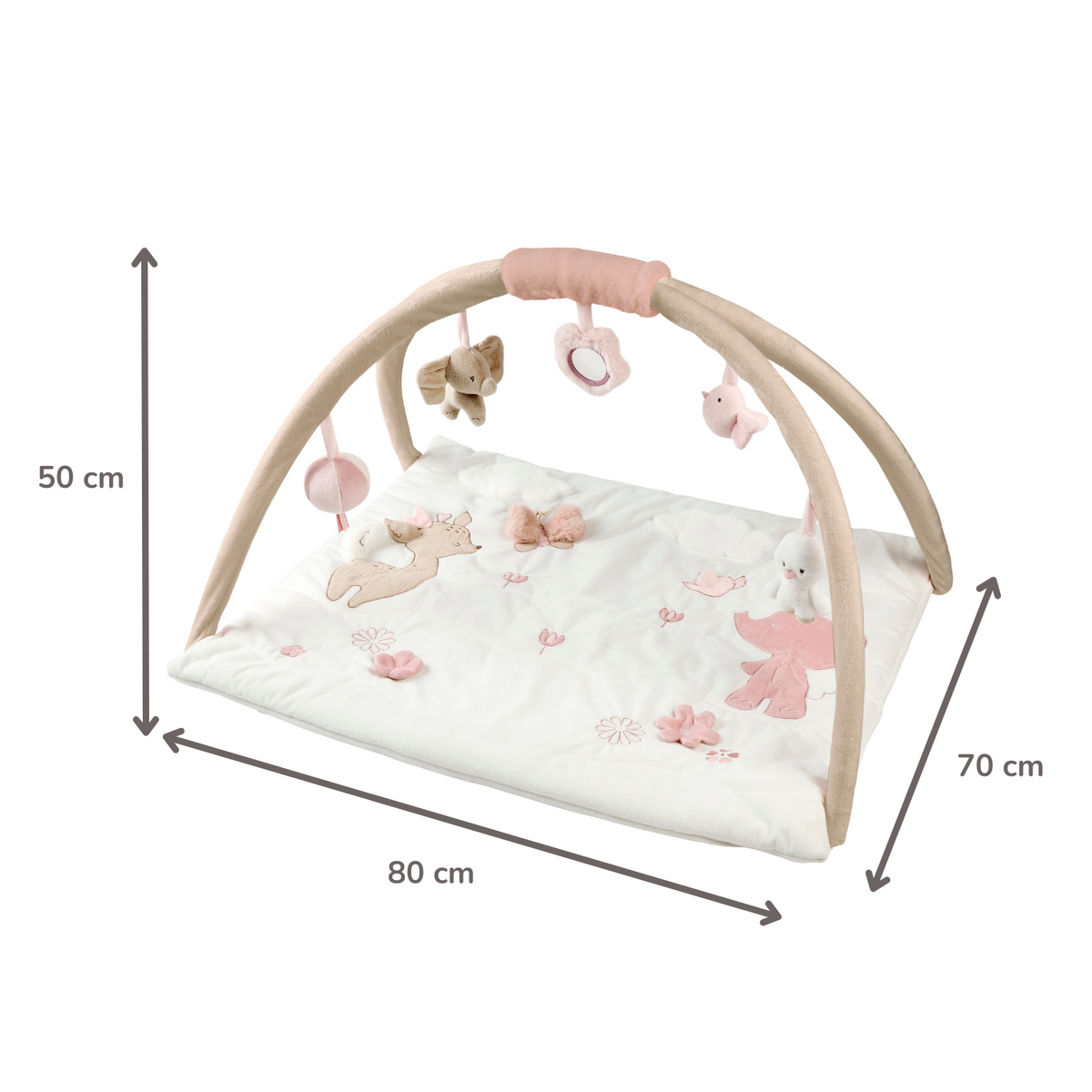 NATTOU FanFan Tappeto Gioco per Bambini con Archi Quadrato - 70 x 80 cm - Palestrina Attività Neonato - 759236