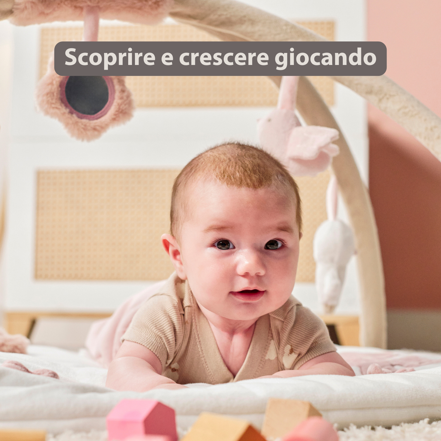 NATTOU FanFan Tappeto Gioco per Bambini con Archi Quadrato - 70 x 80 cm - Palestrina Attività Neonato - 759236