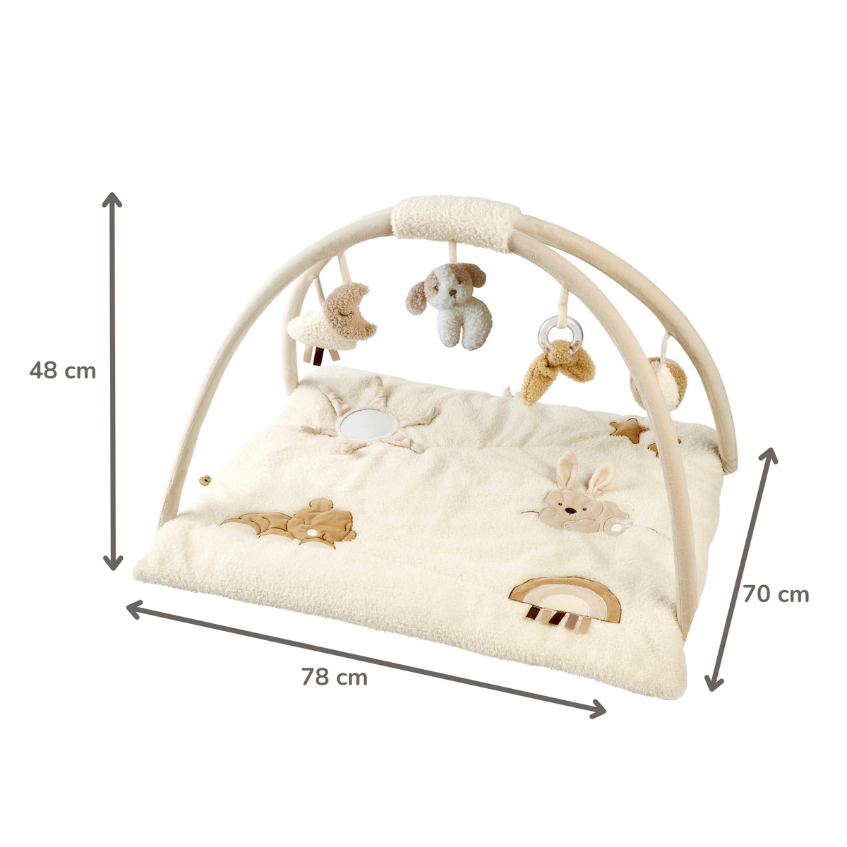 NATTOU TEDDY Tappeto gioco neonato con archi quadrato - 70x80 cm - Palestrina attività bebè - 856393