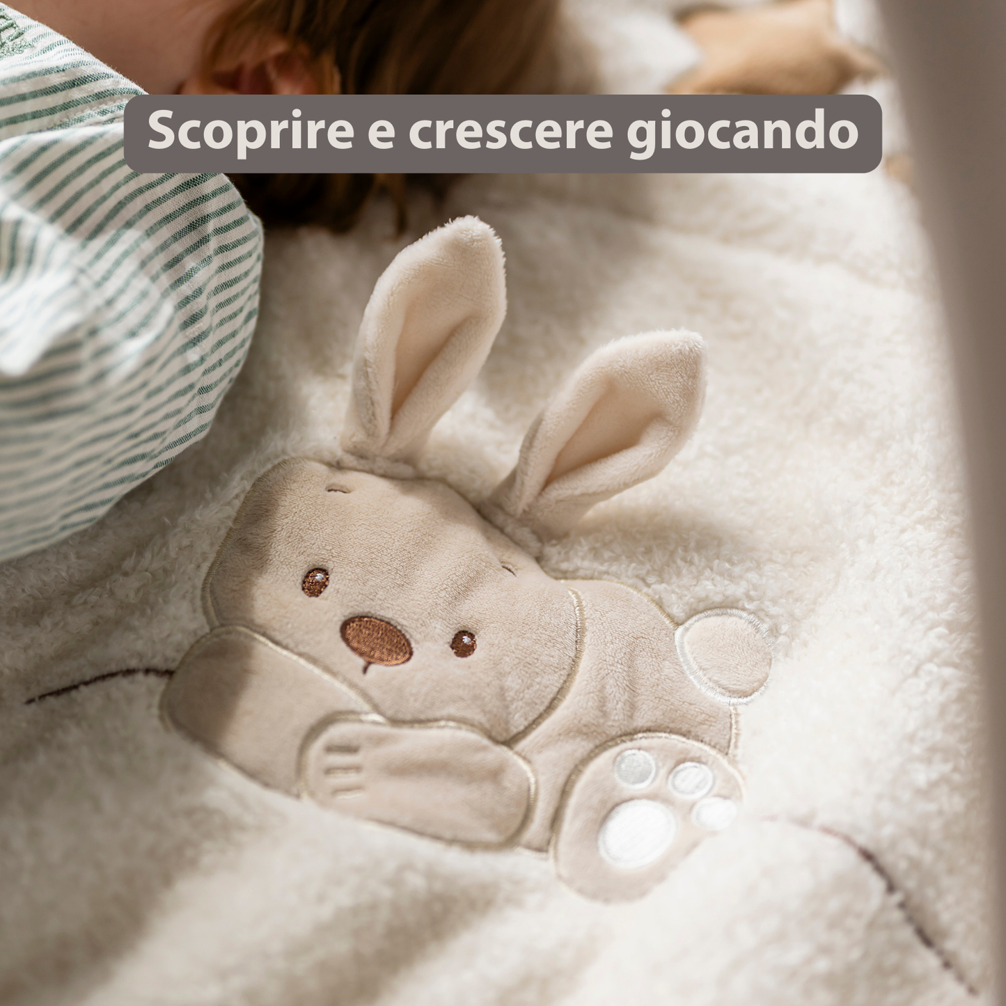 NATTOU TEDDY Tappeto gioco neonato con archi quadrato - 70x80 cm - Palestrina attività bebè - 856393