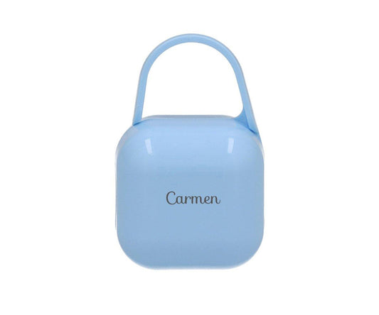 Portaciuccio Square - Proteggi Succhietto Personalizzabile - Celeste