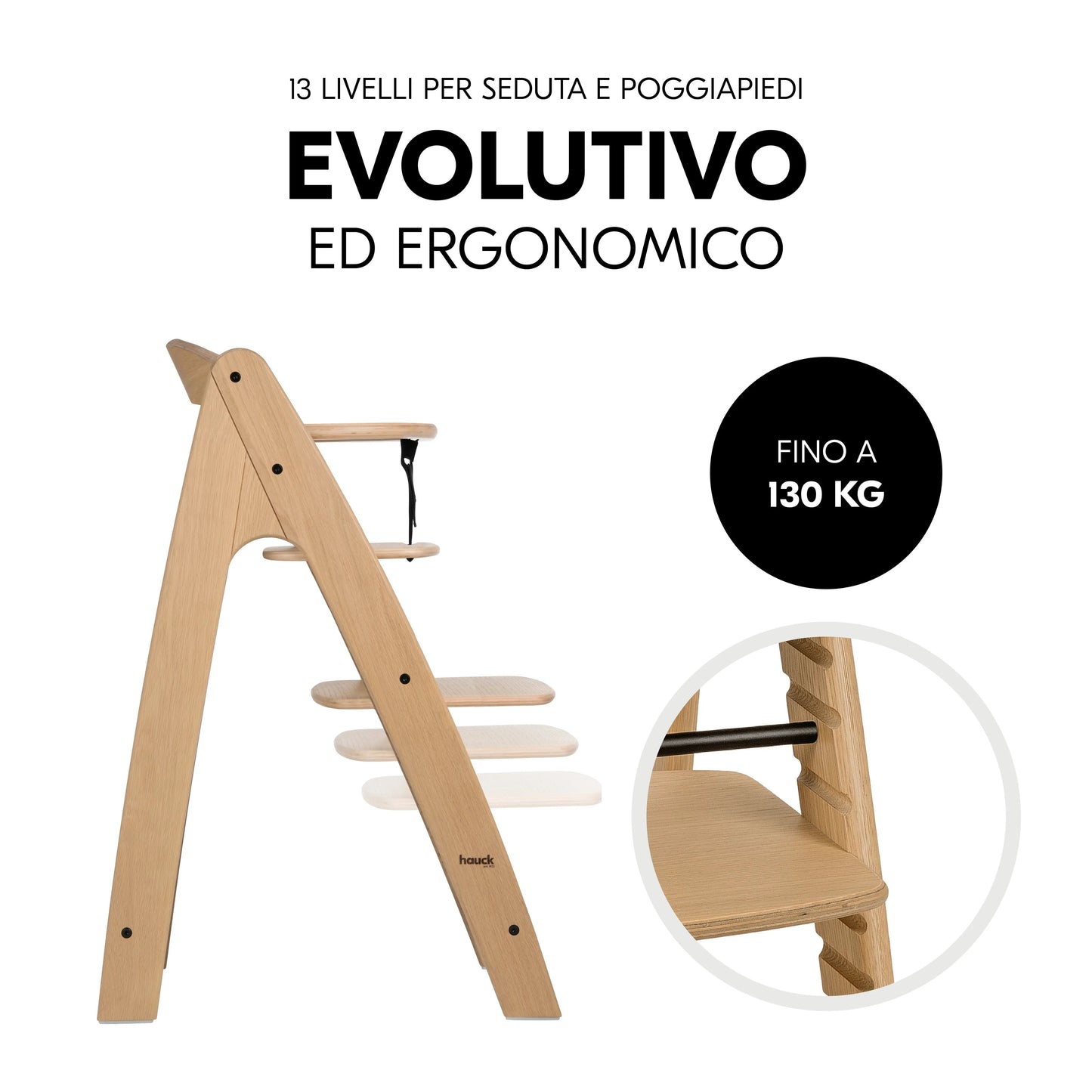 Hauck Set seggiolone evolutivo in legno Arketa (4in1)