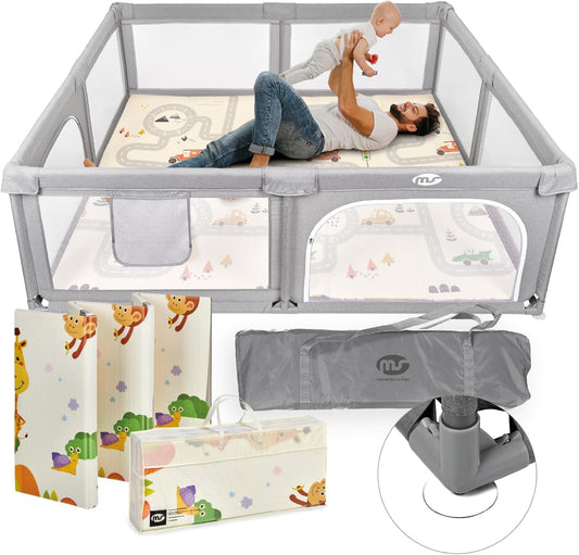 Innovaciones MS - Box Recinto Parco Giochi XXL + Tappeto da Gioco 180 x 200 cm - Giraffa