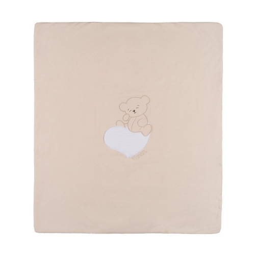 NANAN - Coperta Caldo Cotone Orso su cuore Beige