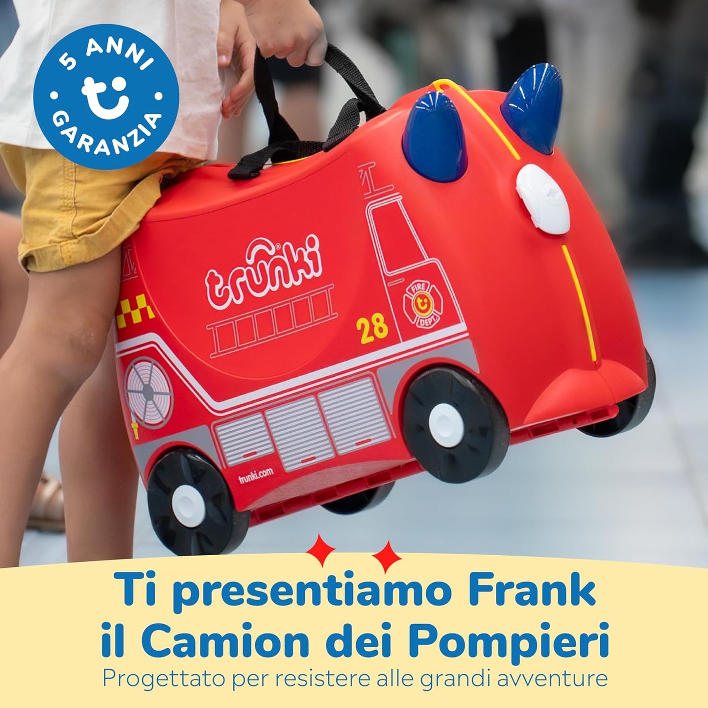 Trunki Valigia Trolley Cavalcabile – Bagaglio a Mano – Frank Pompiere (Rosso)