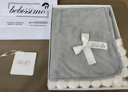 LiuJo Copertina Liu Jo in caldo e morbido pile Pon Pon Bl542C - perla grigio