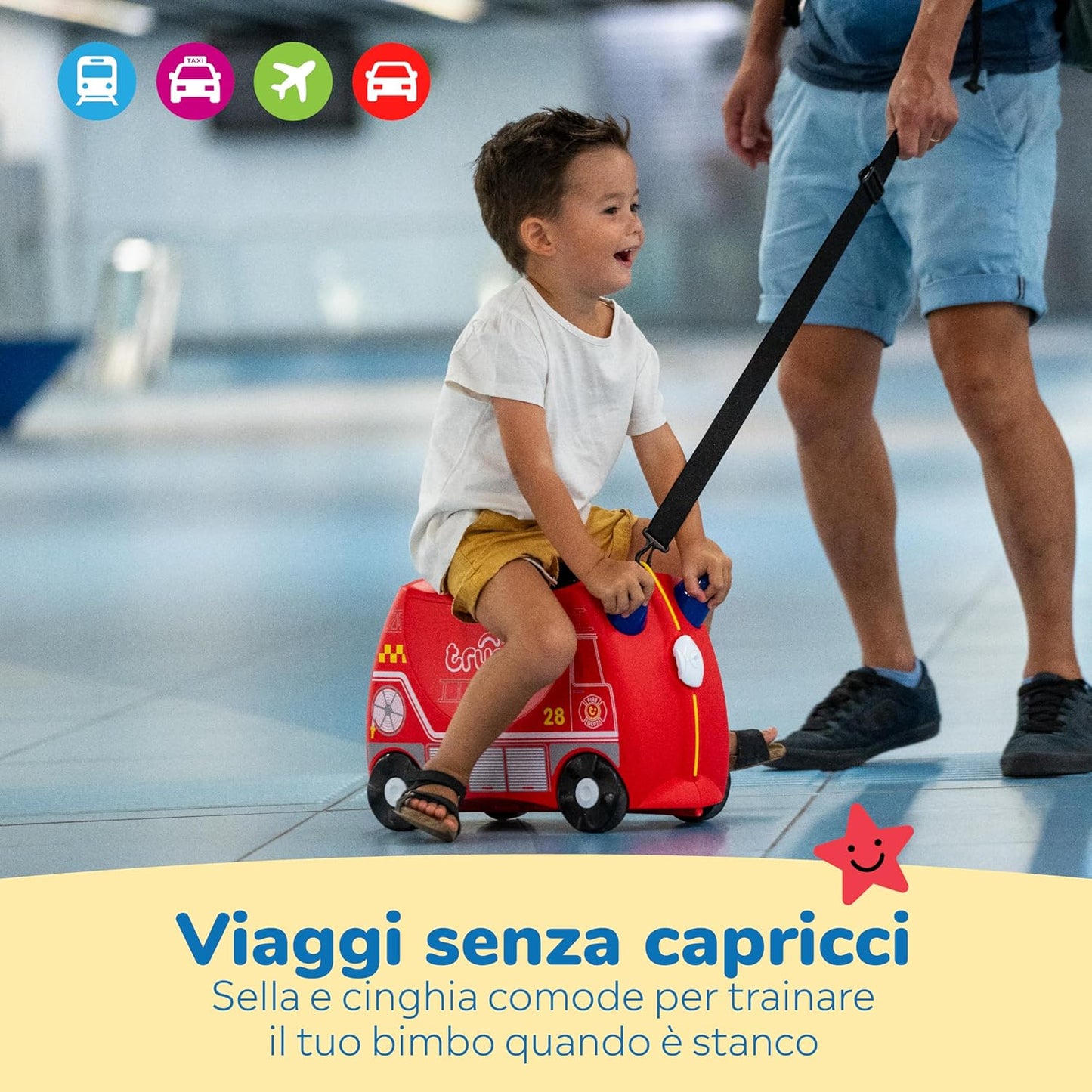 Trunki Valigia Trolley Cavalcabile – Bagaglio a Mano – Frank Pompiere (Rosso)