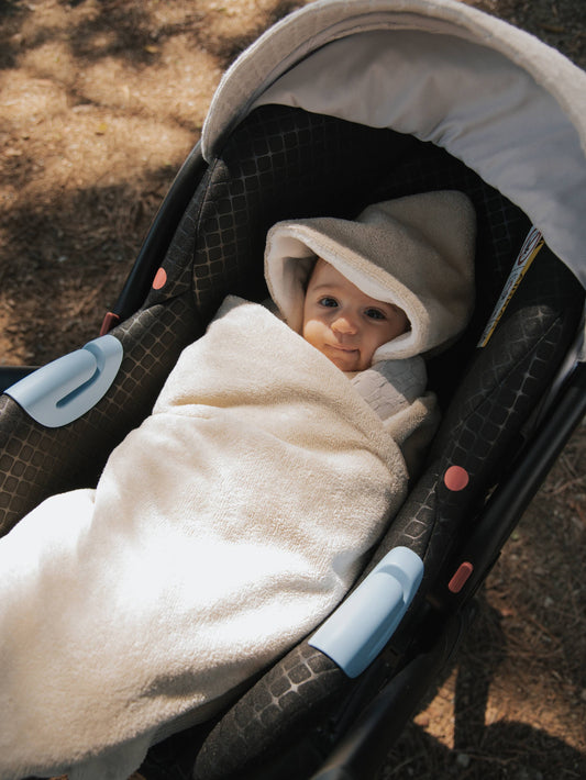 BAMBOOM Copertina Wrap con cappuccio - SAND 10