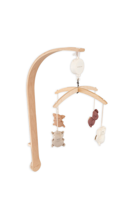 Bamboom Giostrina in legno con toys a maglia di Bambù - Animal Friends