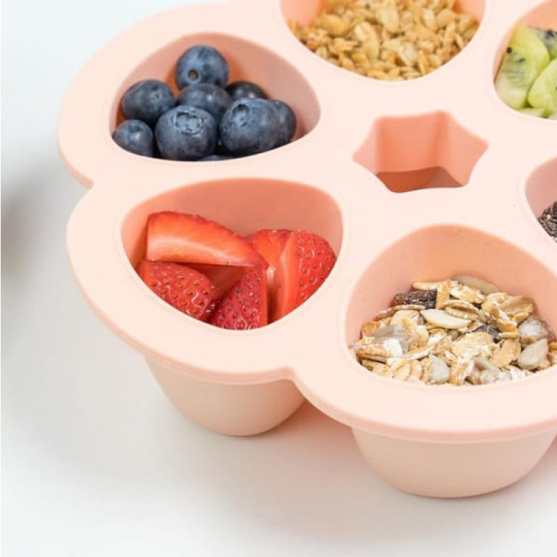 Béaba Contenitori multiporzione silicone (6 X 90ml) - arancione