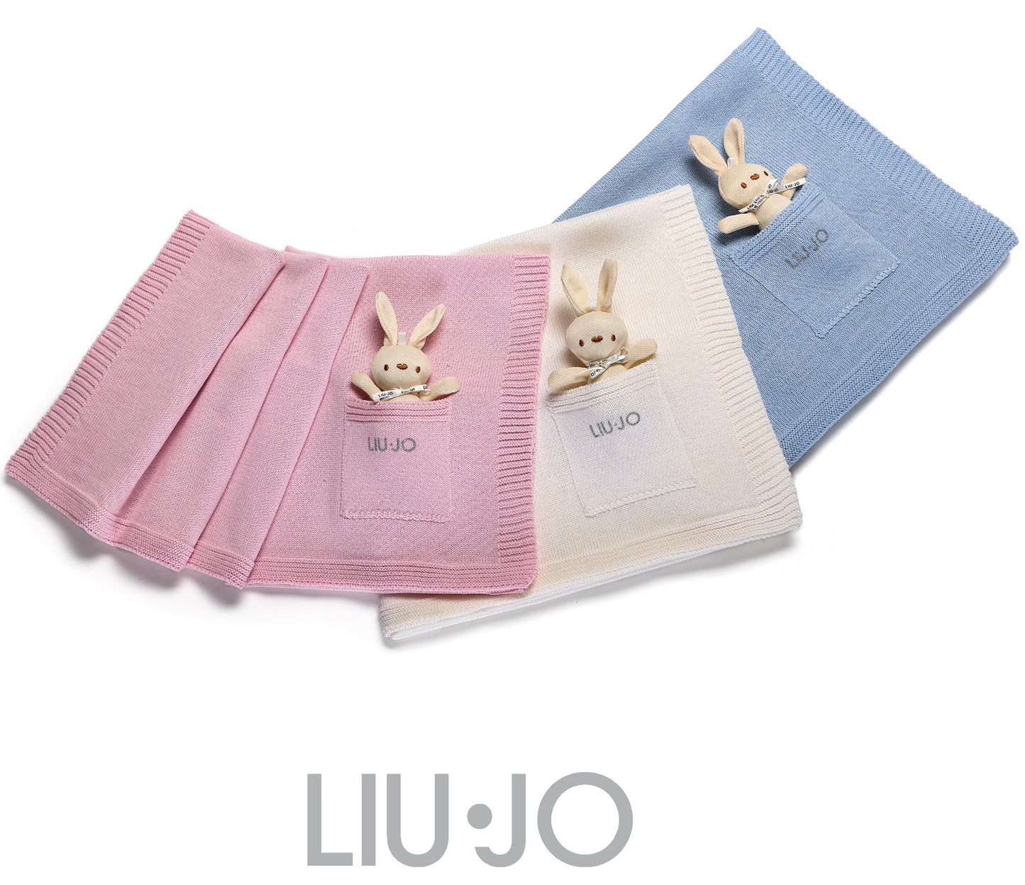 LiuJo Copertina culla carrozzina Liu Jo BUNNY cotone 90x85cm - BL675C.68 azzurro