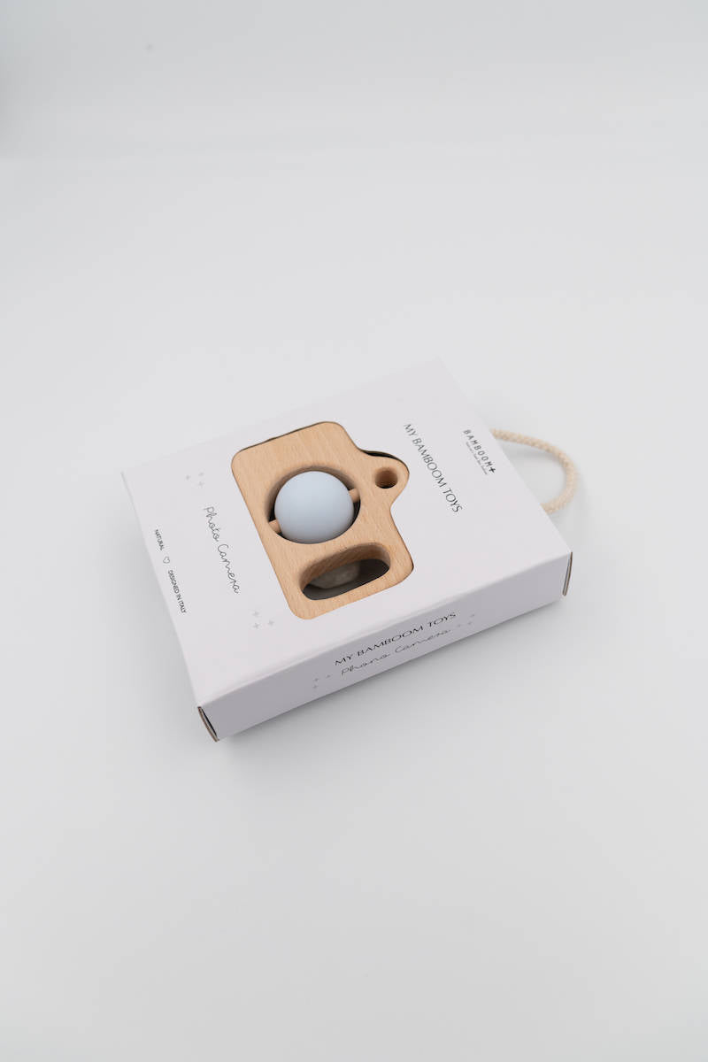 BAMBOOM - Fotocamera in Legno e Silicone - AZZURRO
