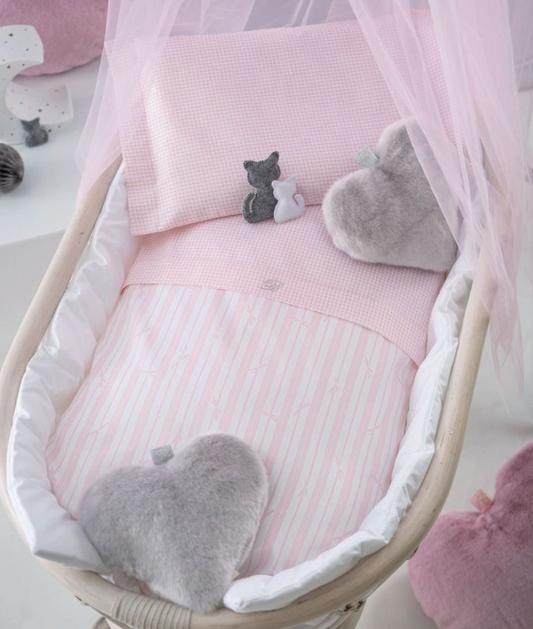 BLUMARINE Parure Culla-Carrozzina Coccole 4pz - Rosa