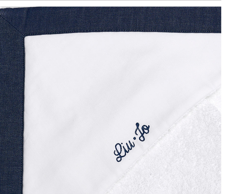 LiuJo Baby - Accappatoio nascita con manolola - jeans bianco