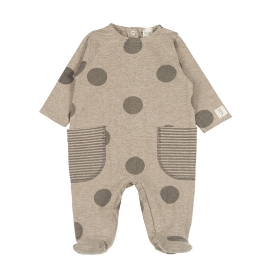 Nanan Studio - Tutina Tortora con Tasche e Pois - SA0160