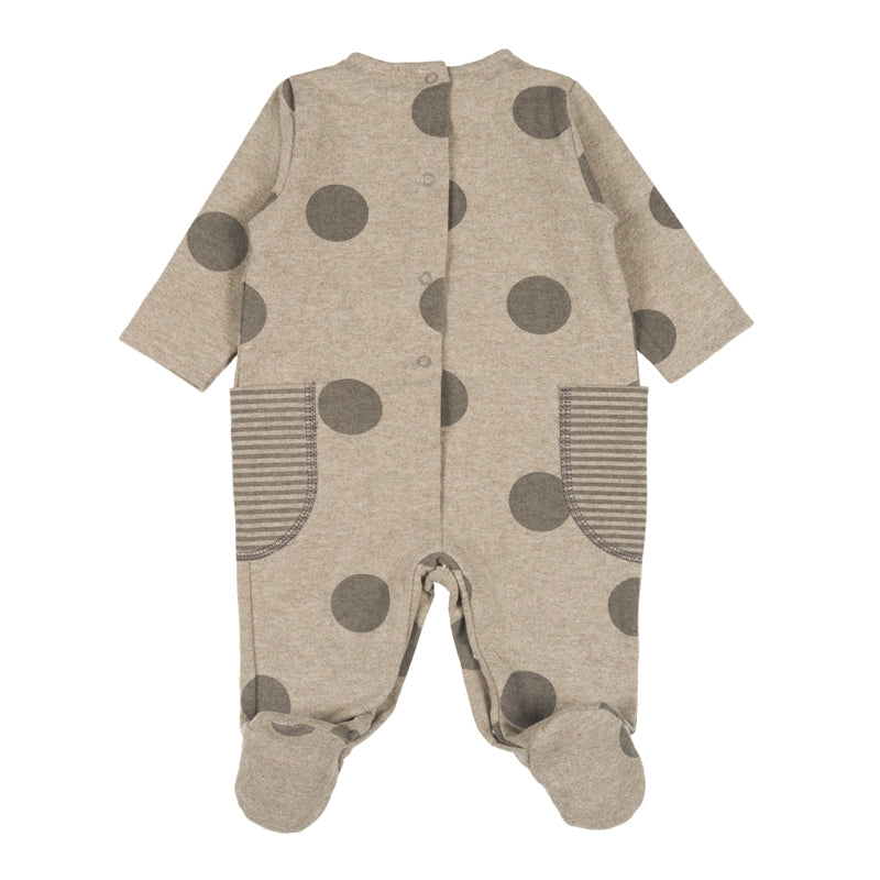 Nanan Studio - Tutina Tortora con Tasche e Pois - SA0160
