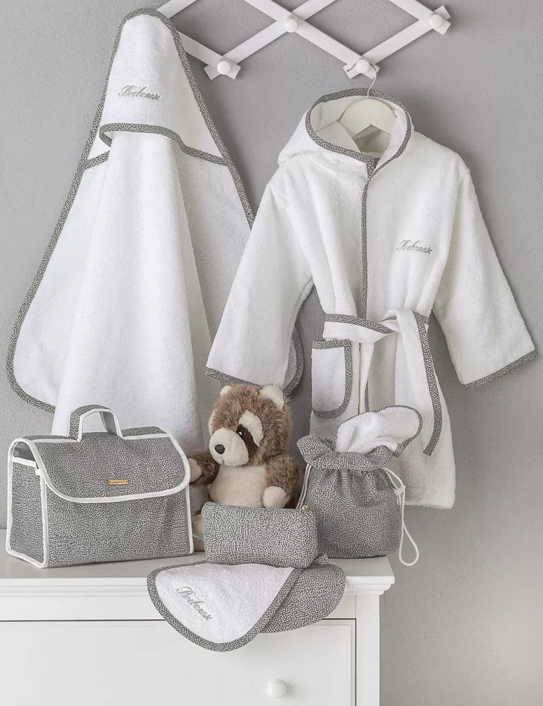 Borbonese Kids - 20 - Accappatoio con maniche - SPLENDIDO - grigio ferro