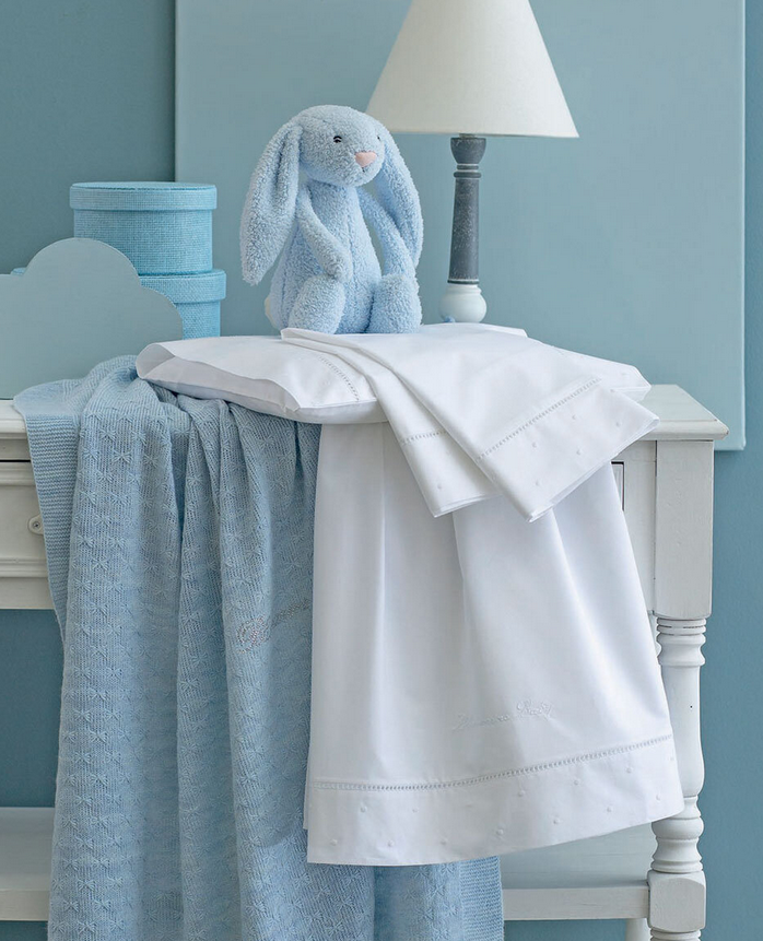 BLUMARINE BABY - Lenzuola culla / carrozzina 3 pezzi Piccolo Lord - bianco
