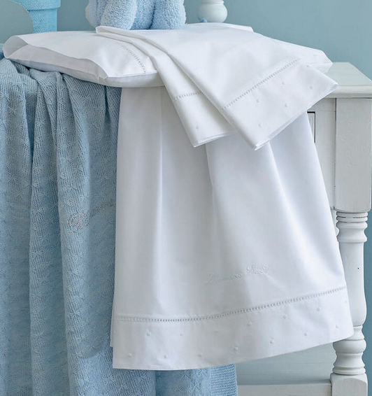 BLUMARINE BABY - Lenzuola culla / carrozzina 3 pezzi Piccolo Lord - bianco