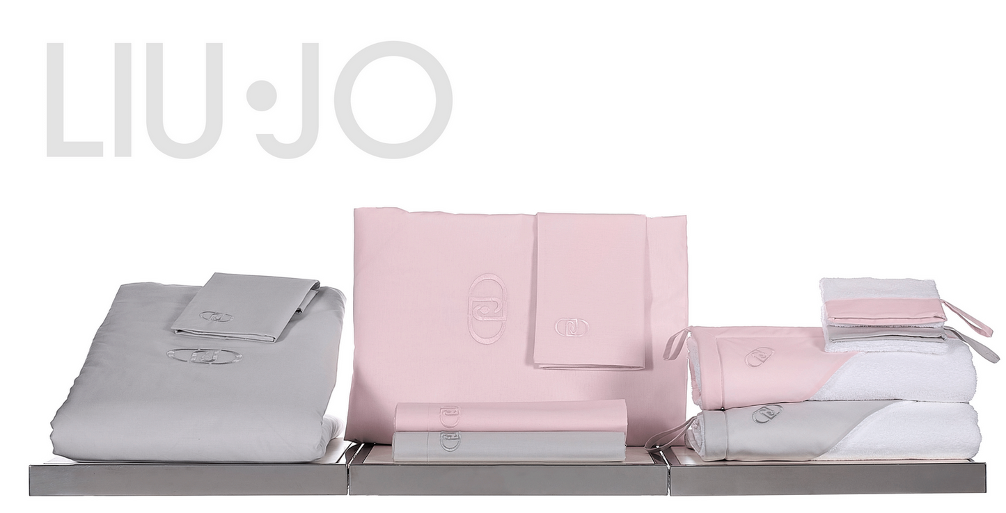 LIUJO Set Lenzuola 3pz Carrozzina OVAL RICAMATO - BL599B - colore rosa 90