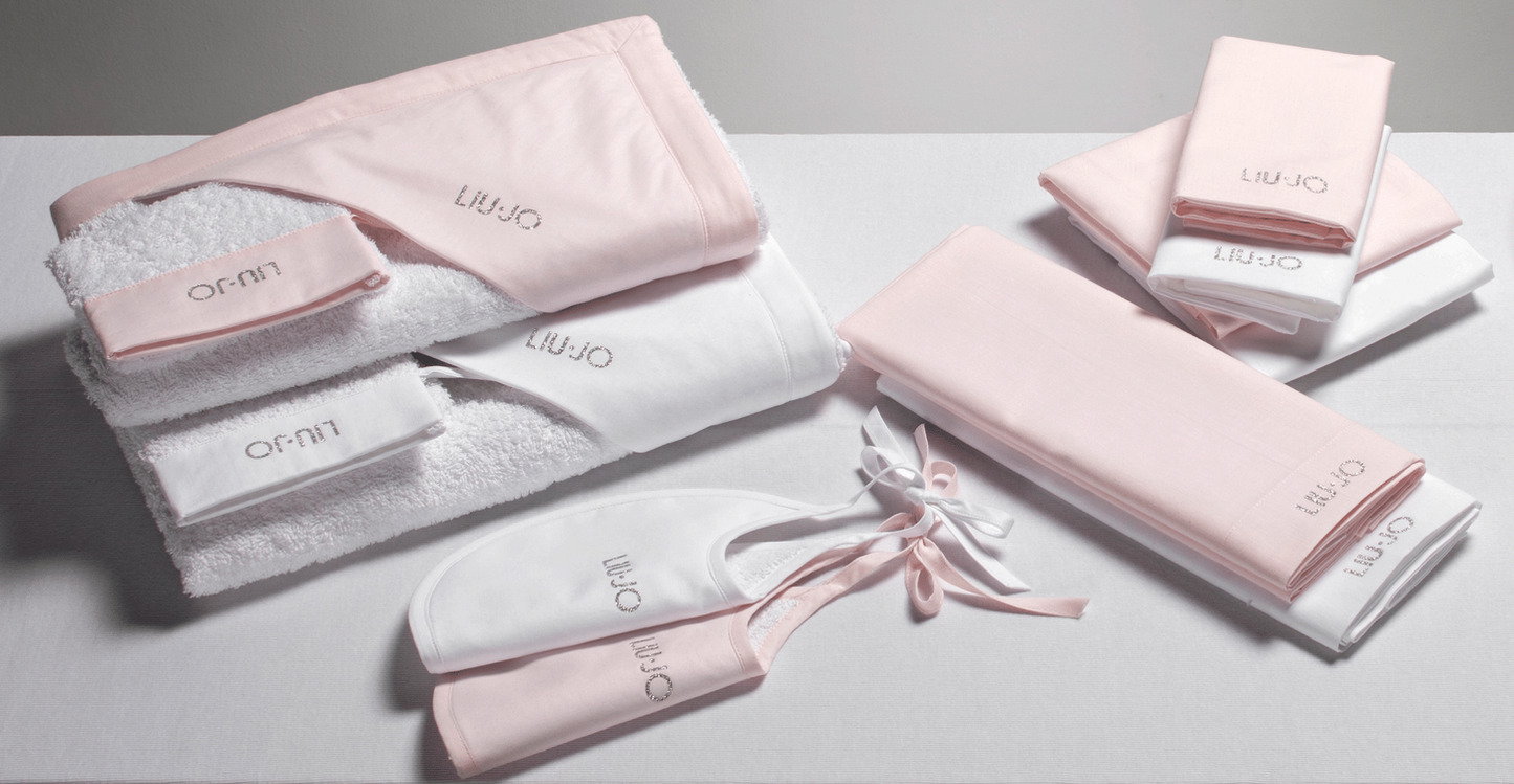 LIUJO Set Lenzuola 3pz Carrozzina GLITTER - BL374C - colore bianco