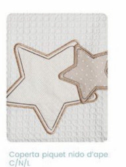 COCCOLISSIMI kit Lettino Coperta Piquet + lenzuola coordinate - Stars