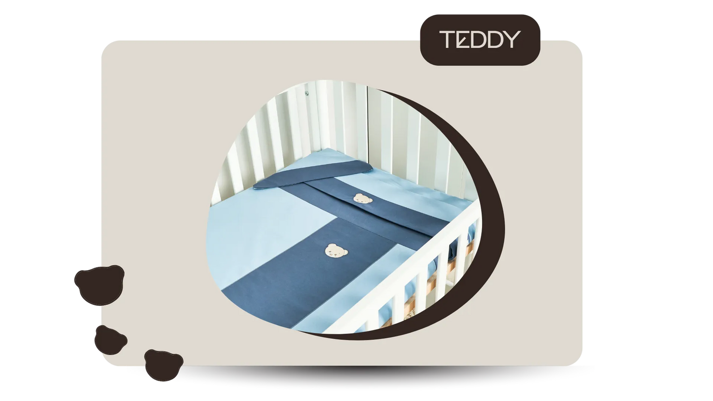COCCOLISSIMI - piumotto sfoderabile per lettino con paracolpi - TEDDY Agave