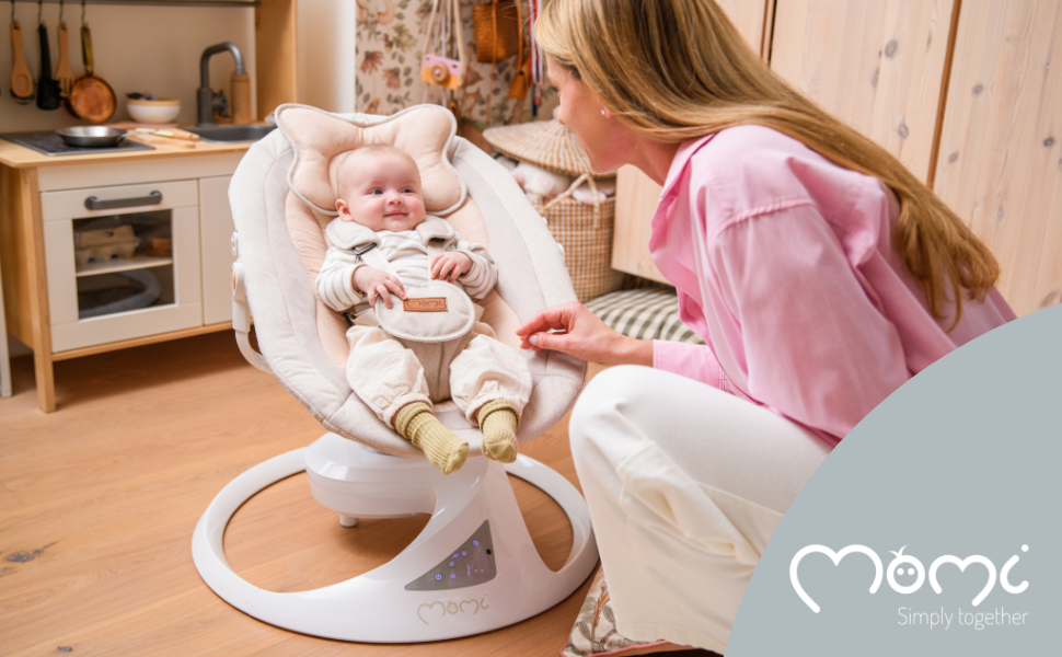 MoMi altalena PEARL baby swing - colore beige