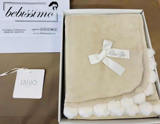 LiuJo Copertina Liu Jo in caldo e morbido pile Pon Pon Bl542C - beige