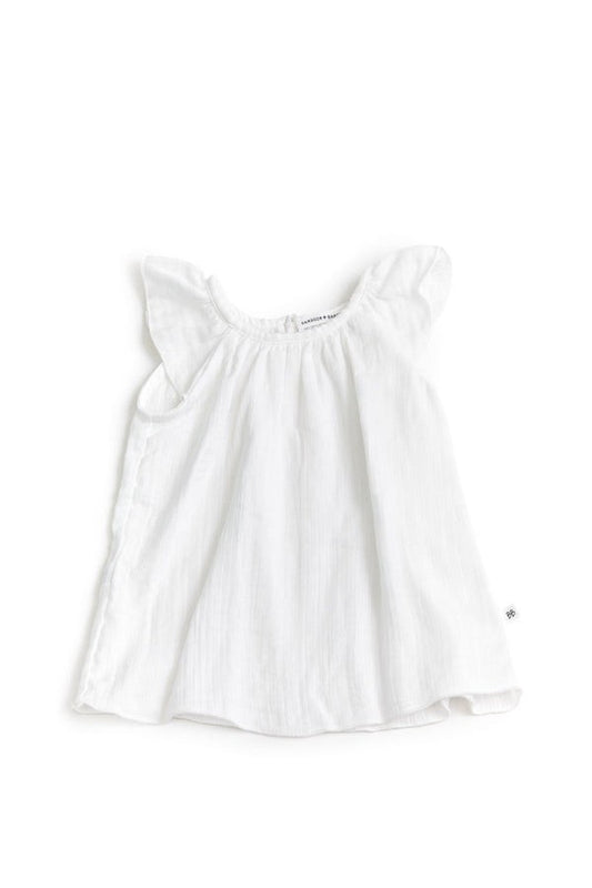 BAMBOOM Blusa Canotta con Volant bimba 337 - Bianco
