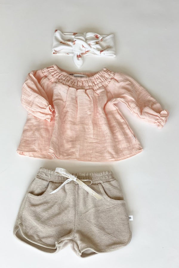 BAMBOOM Blusa con ampio collo ricciato bimba 338 - Rosa