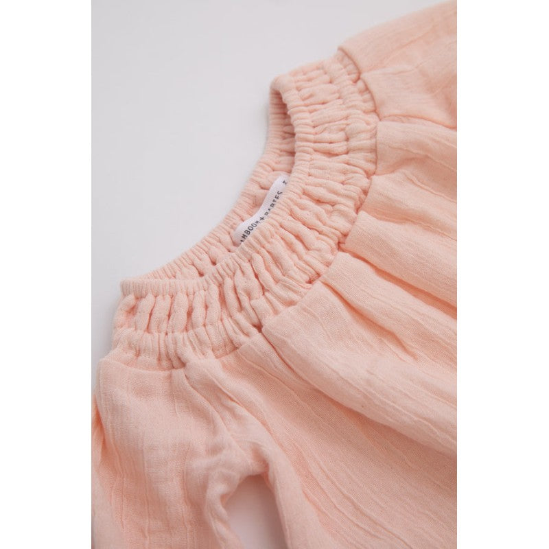 BAMBOOM Blusa con ampio collo ricciato bimba 338 - Rosa