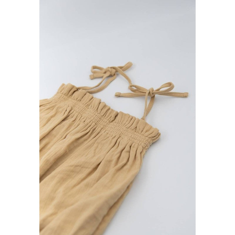 BAMBOOM Tutina bimba con lacci spalle - 417PE - Cammello 62
