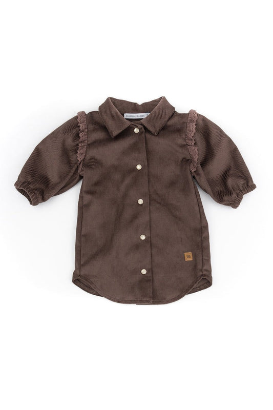 BAMBOOM Vestitino Camicia a Costine - 394 - Choco 13