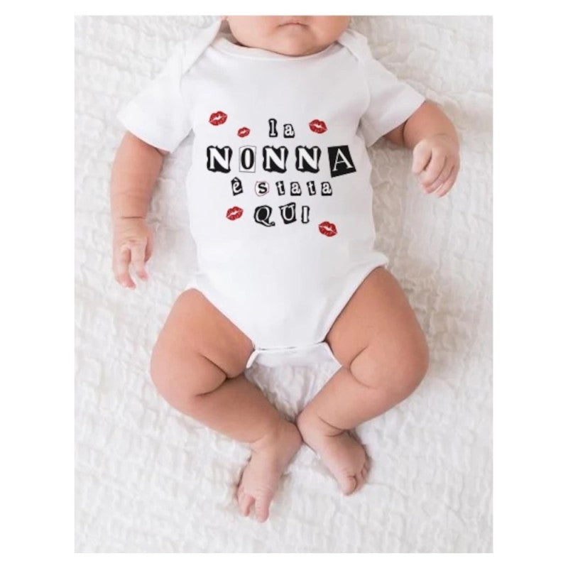 MELLA KIDS - Body con frase - La nonna è stata qui